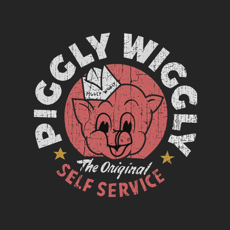 Vintage Pig Self Service Restaurant Logo Design Male Pullover Sweatshirt