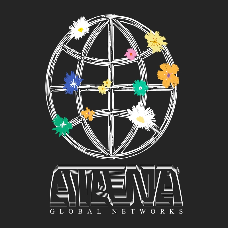 Athena Global Network Logo mit Blumen Herren Pullover Sweatshirt