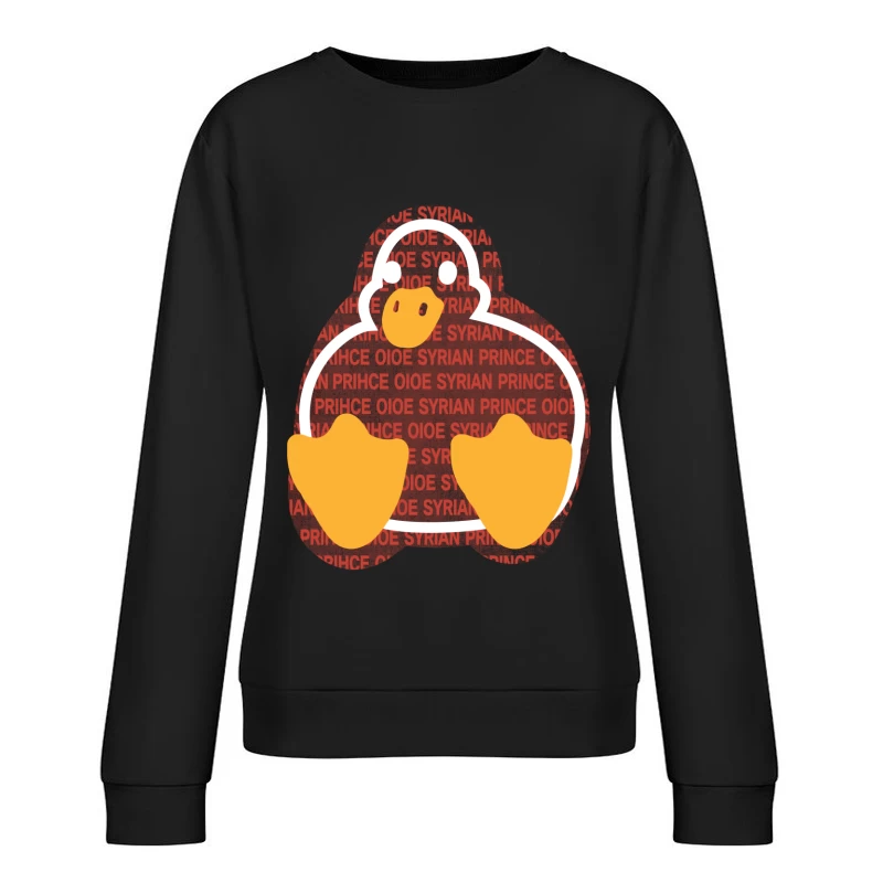 Lustiger Enten-Design mit Schriftzug Damen Pullover Sweatshirt