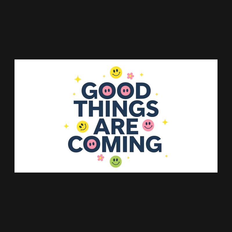 Cheerful Motivational Message with Smiley Faces Desk Mat