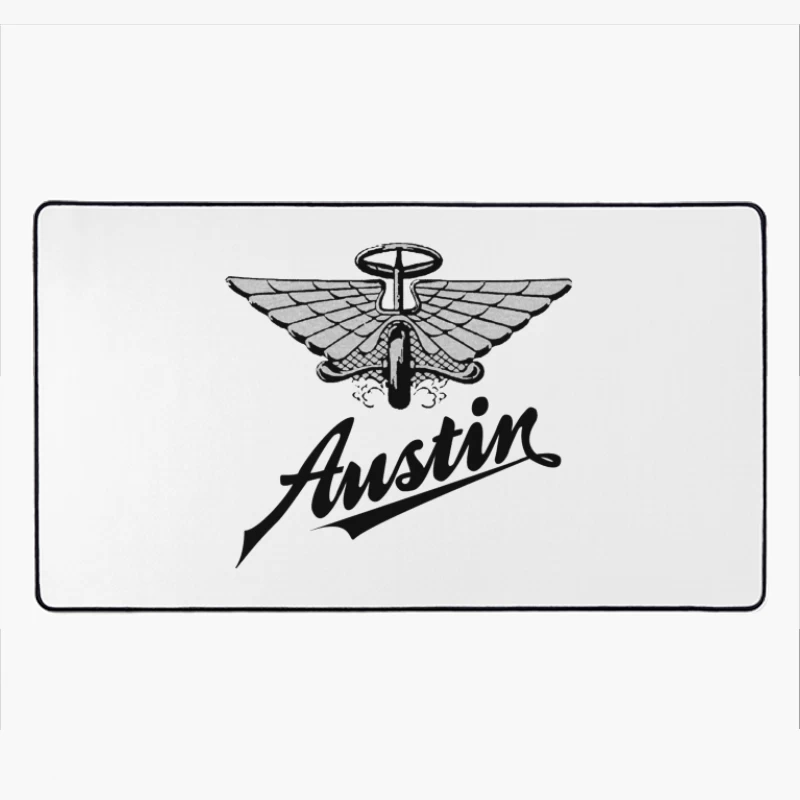 Vintage Austin Motorcycle Company Winged Logo Design Desk Mat