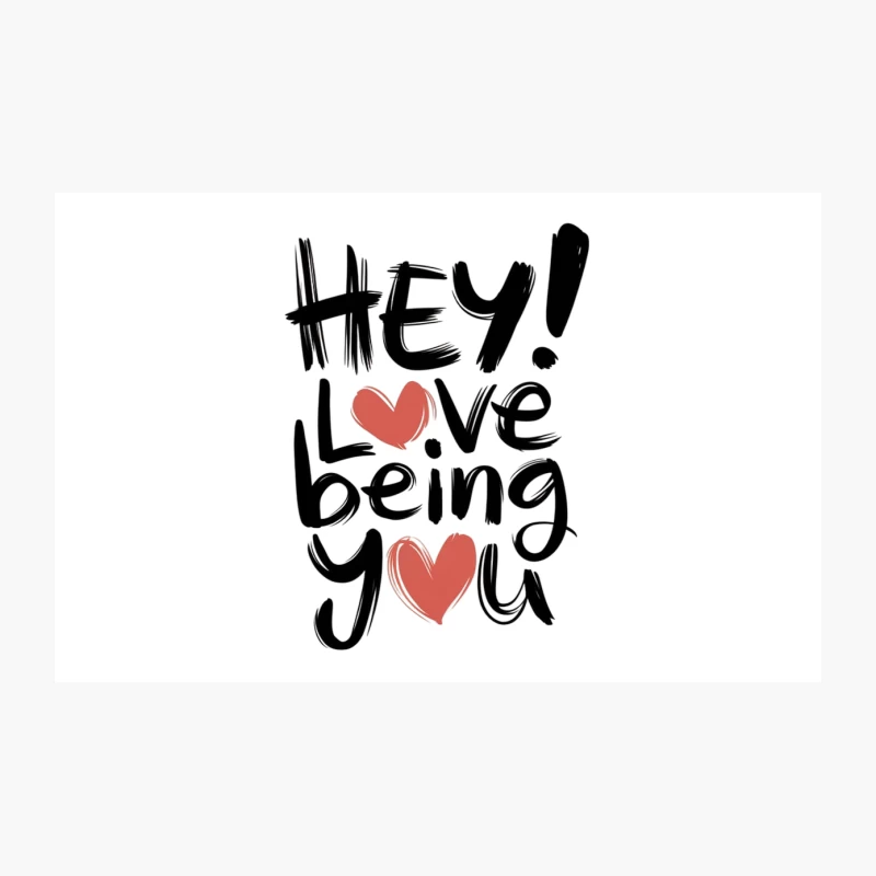 Handwritten Love Affirmation with Heart Symbols Travel Mug