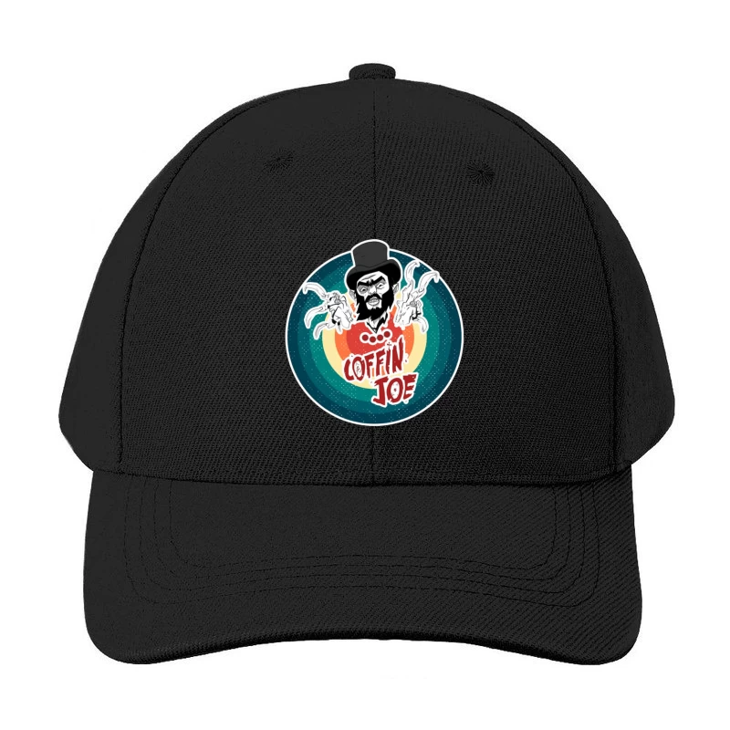 Coffin Joe: Retro Horror Logo with Bearded Character and Ghosts Baseball Cap