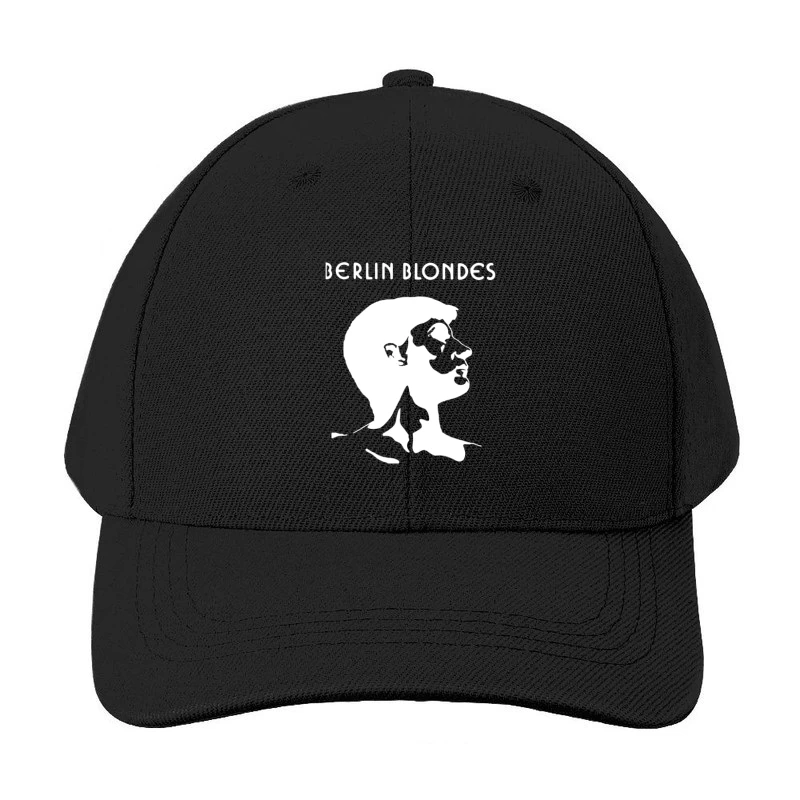 Minimalist Line Art Profile with Berlin Blondes Text Baseball Cap