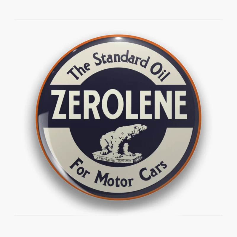 Vintage Standard Oil Zerolene Motor Oil Advertisement with Polar Bear Logo Pin