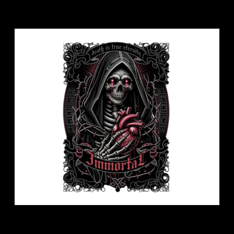 Gothic Immortal Reaper with Anatomical Heart Tapestry