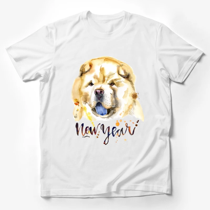 Portrait de Chien pour le Nouvel An Homme T-Shirt