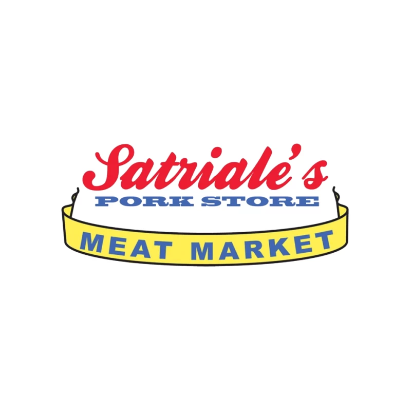 Patriale's Pork Store & Meat Market Vintage Logo Sign Pin