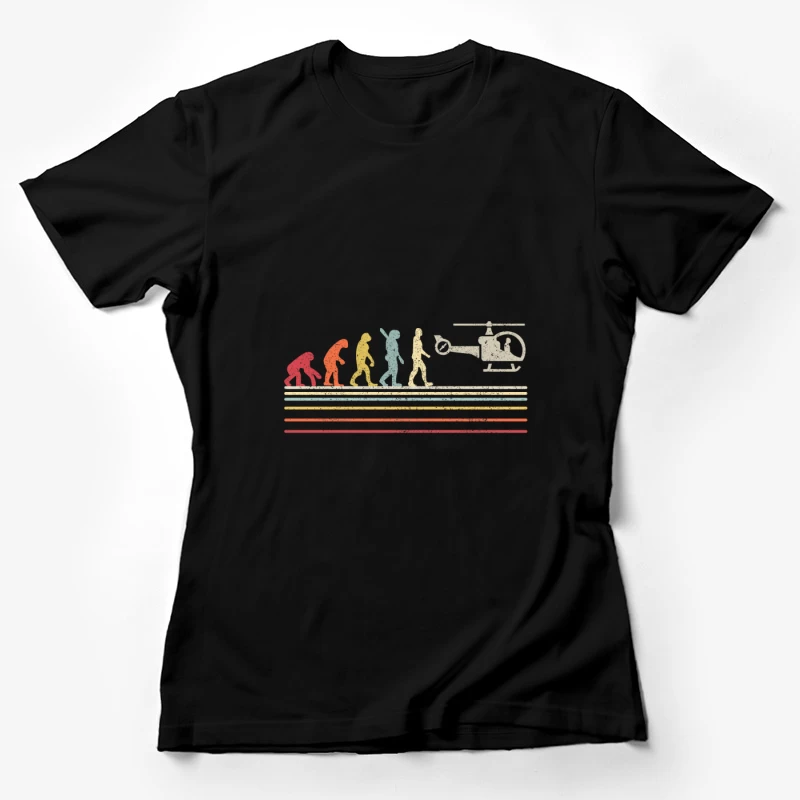 Évolution humaine vers l'hélicoptère Femme T-Shirt