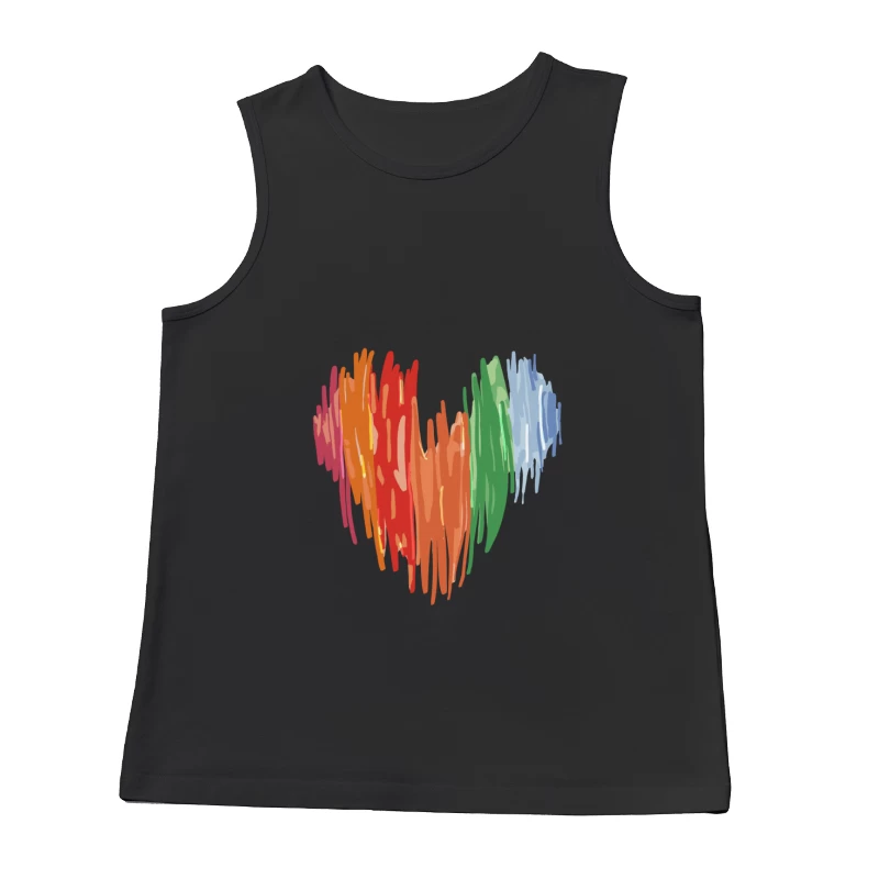 Abstraktes Regenbogen-Herz Herren Tanktops