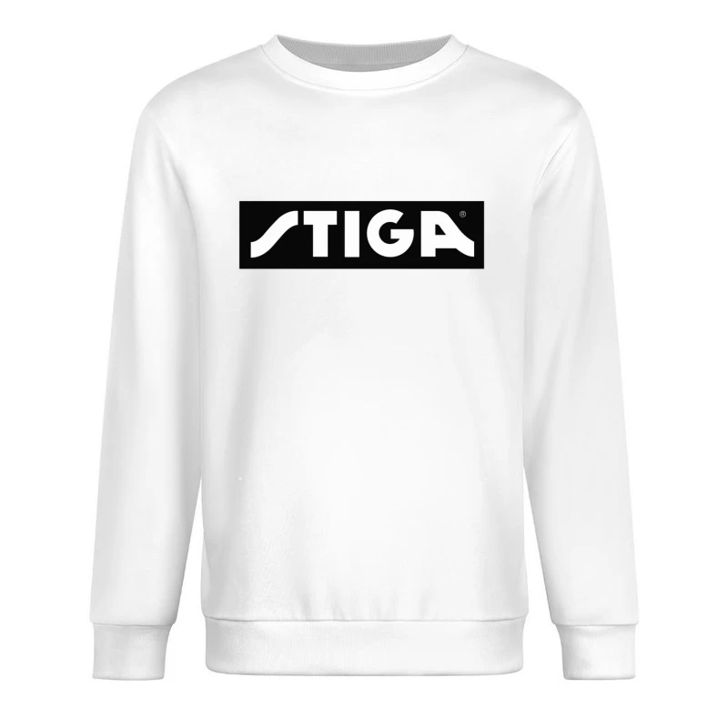 STIGA Sports Equipment Brand Logo in Black and White Male Pullover Sweatshirt