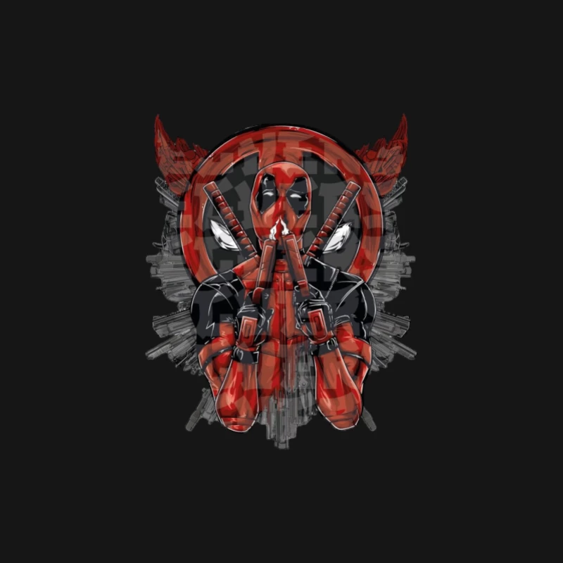 Deadpool Kunstdesign mit Pistolen Herren Langarm T-Shirt