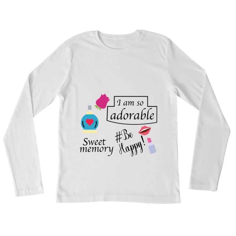 Design d'éléments mignons et motivants Femme Manches Longues T-Shirt