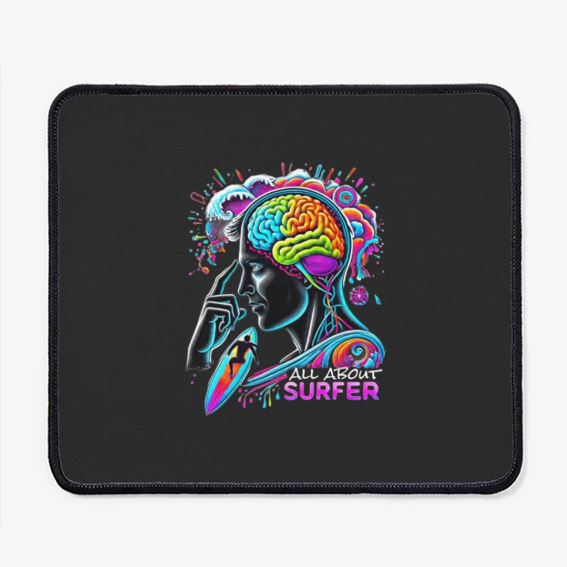 Psychedelic Surfer Brain Wave Art Mouse Pad