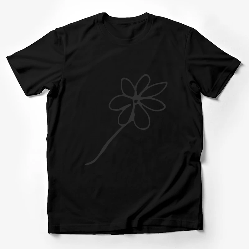 Esquisse de fleur minimaliste Homme T-Shirt