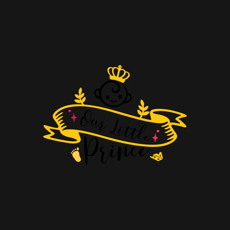 Bannière Dorée avec Couronne et Ornements Homme Manches Longues T-Shirt