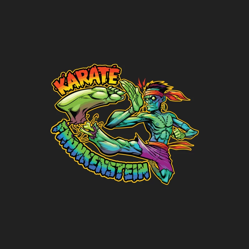 Karate Frankenstein Character Design Bucket Hat