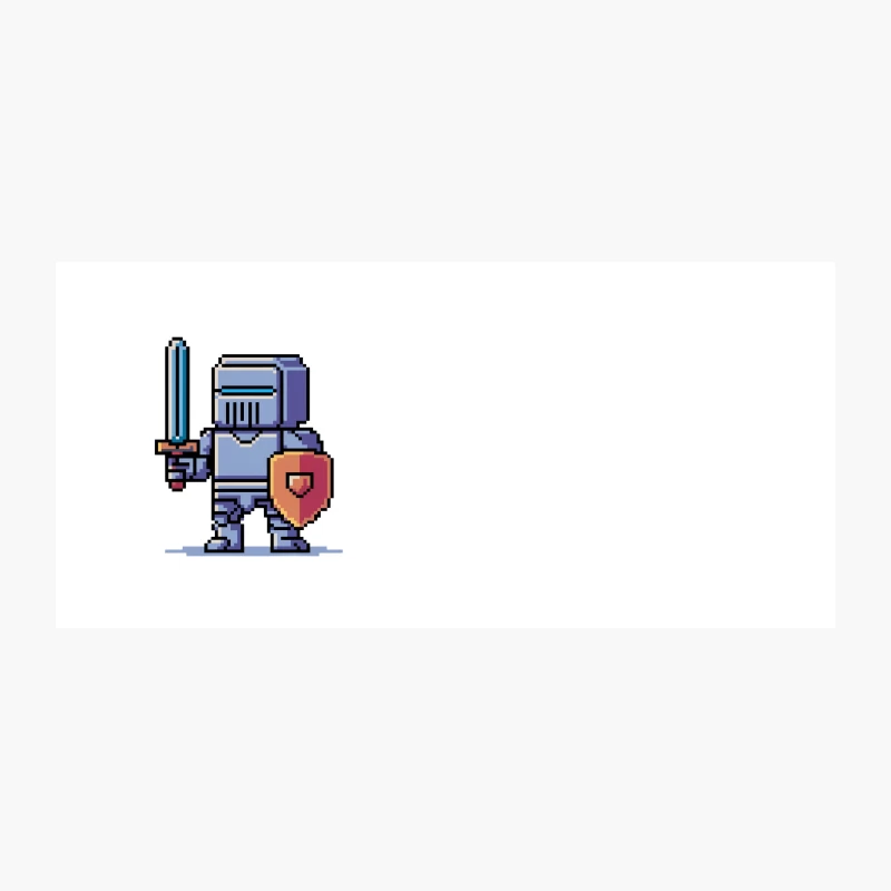 Pixelated Medieval Knight with Sword and Shield Coffee Mug