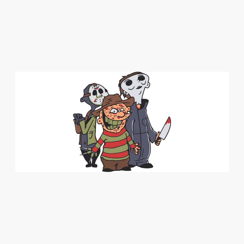 Cartoon Depiction of Classic Horror Movie Villains Coffee Mug