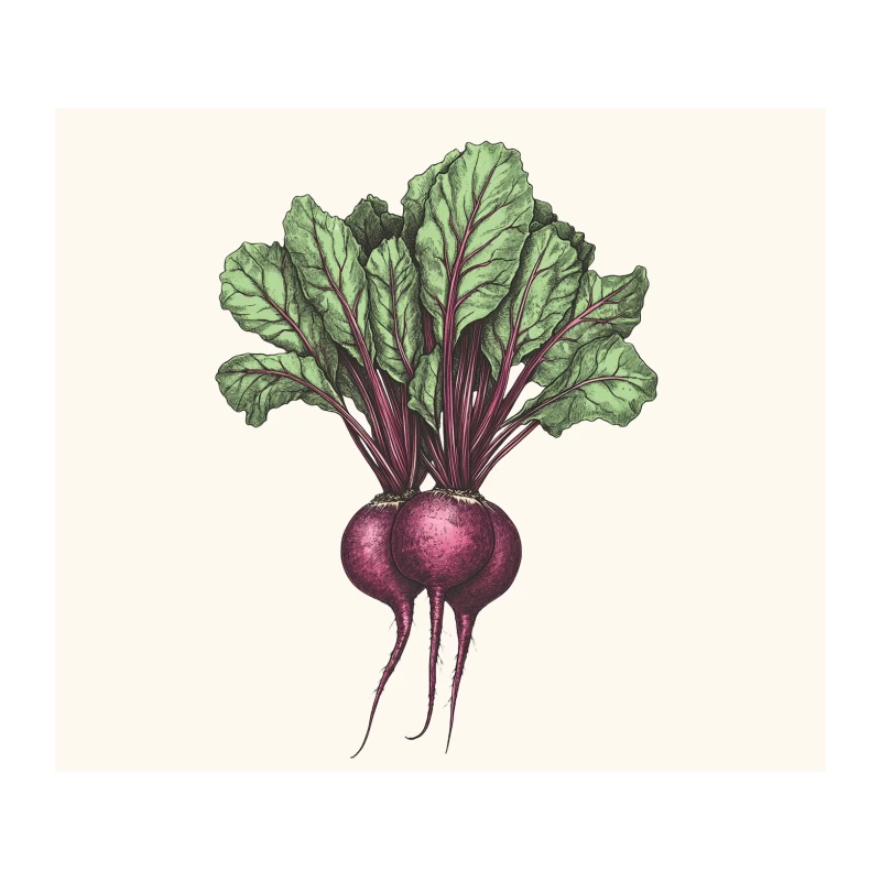 Botanical Illustration of Fresh Organic Beetroots Tapestry