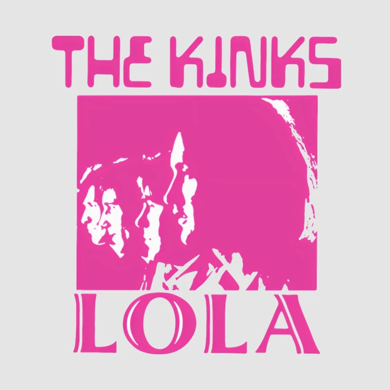 The Kinks 'Lola' Pink Album Cover Art Male Pullover Hoodie