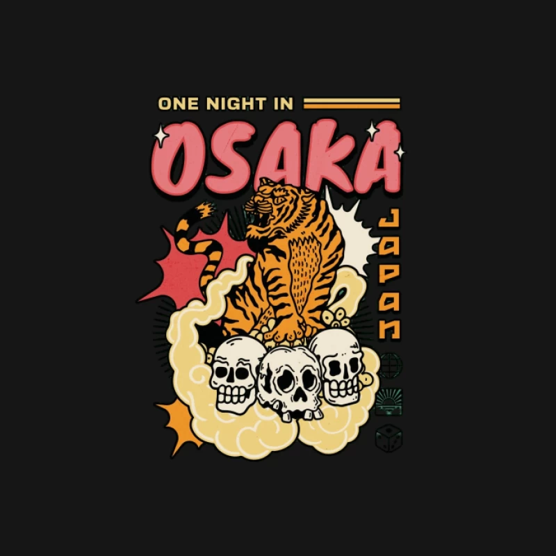 Tiger in Osaka Nacht Herren T-Shirt