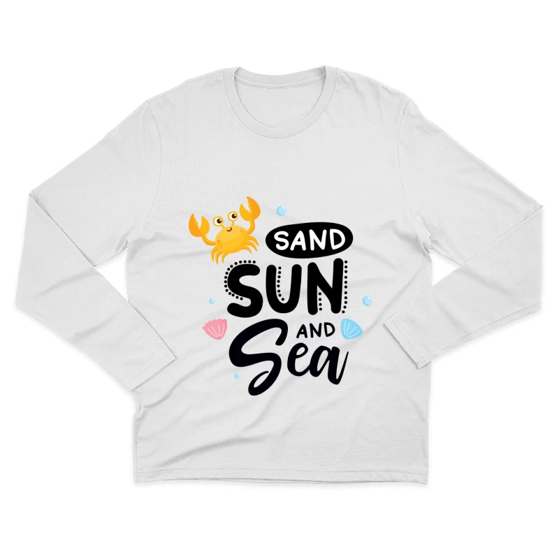 Été avec soleil, sable et mer Homme Manches Longues T-Shirt