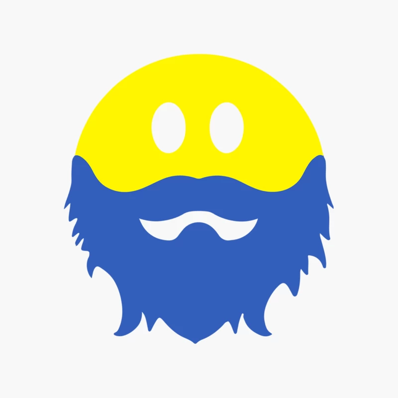 Bearded Smiley Face Cotton Tote Bag