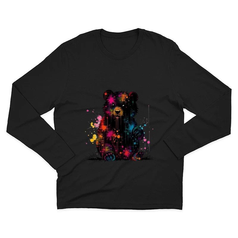 Cosmic Watercolor Teddy Bear Art Male Long Sleeve T-Shirt