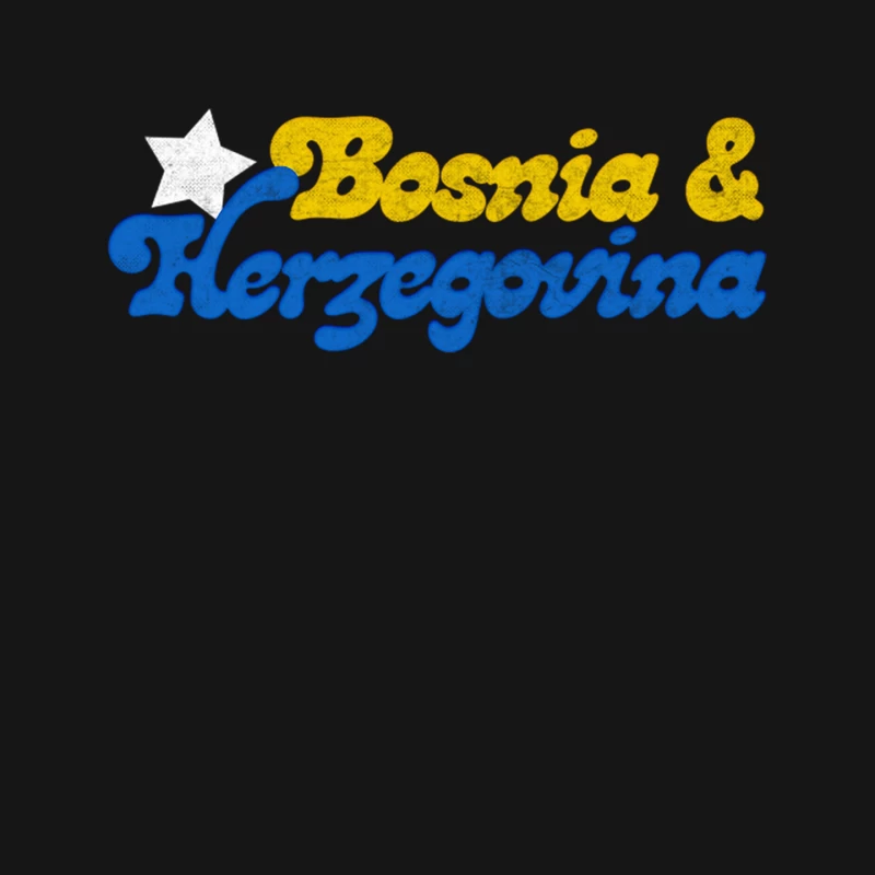 Bosnia   Retro Faded Style Typography Design Mouse Pad