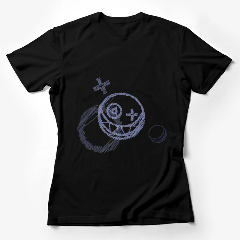 Futuristische Skizze mit Symbolen Damen T-Shirt