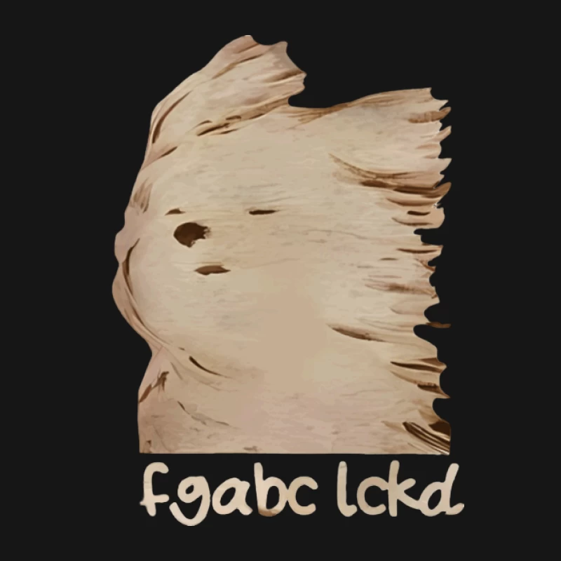 Holztafel mit seltsamem Gesicht und Text Damen T-Shirt