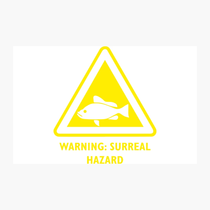 Surreal Fish Hazard Warning Sign Travel Mug