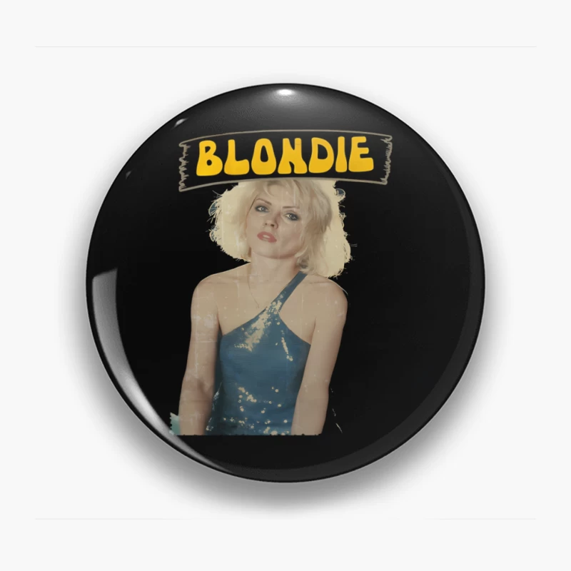 Vintage Blondie Band Promotional Portrait in Blue Dress Pin