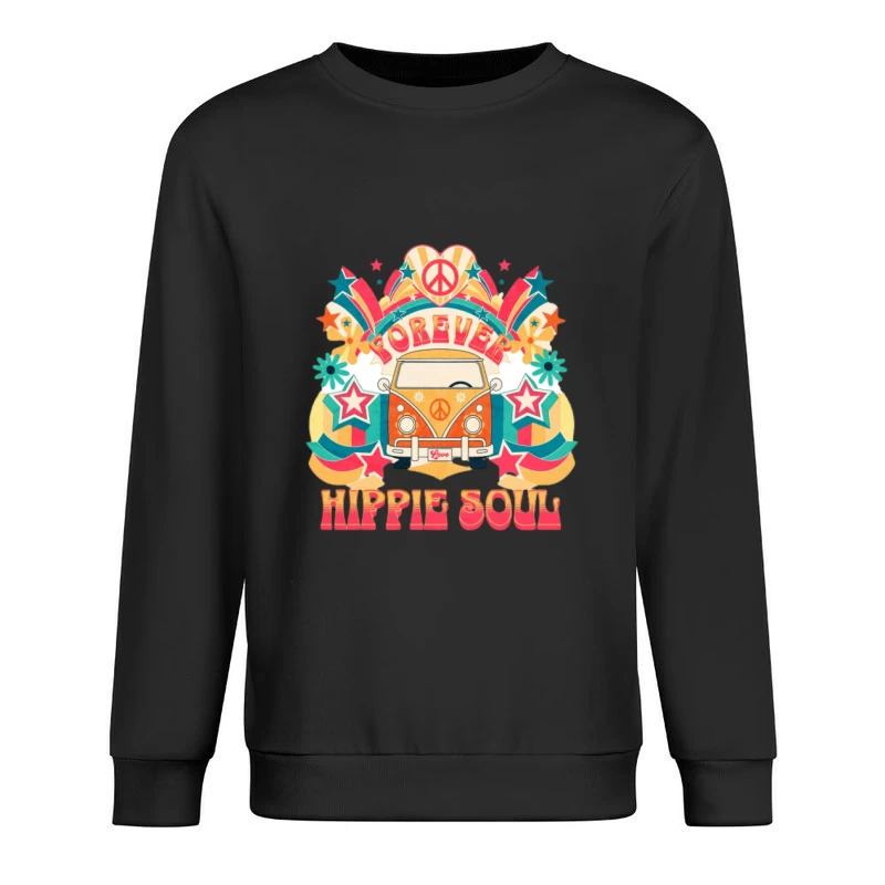 Bunter Hippie-Bus mit Frieden Herren Pullover Sweatshirt