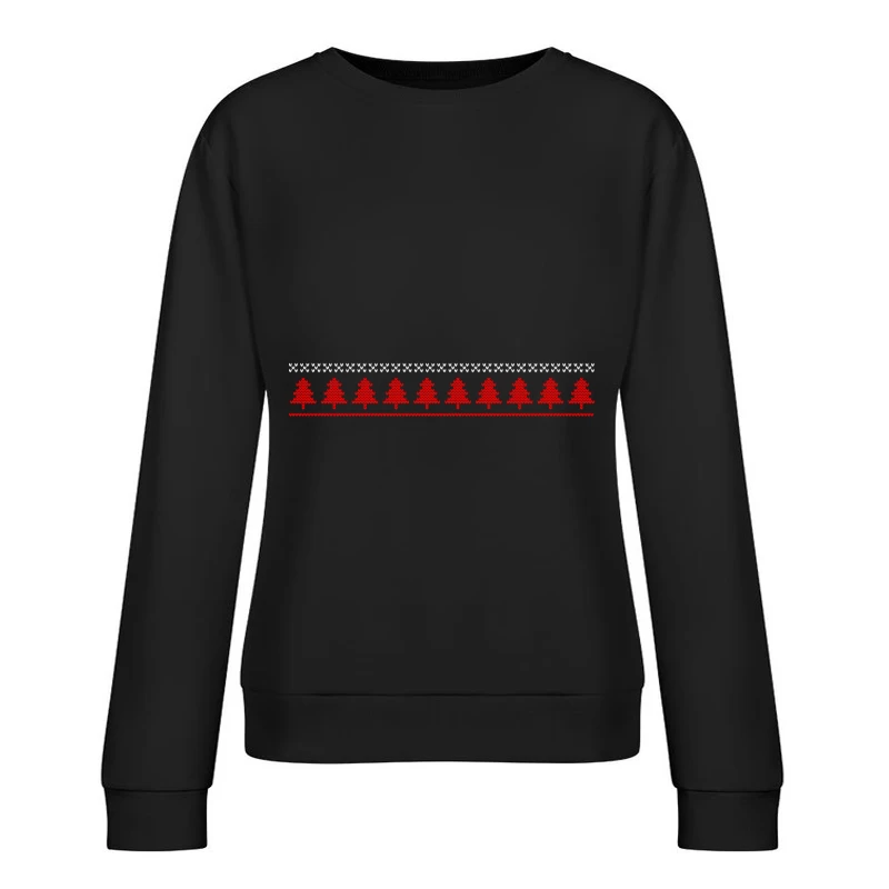 Motif de Noël en tricot rouge et blanc Femme Sweat-shirt à enfiler
