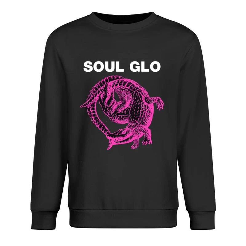 Pink Skeletal Alligator Soul Glo Design Male Pullover Sweatshirt