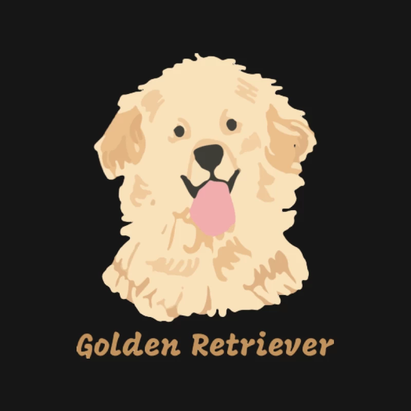 Niedlicher Golden Retriever Illustration Herren Langarm T-Shirt