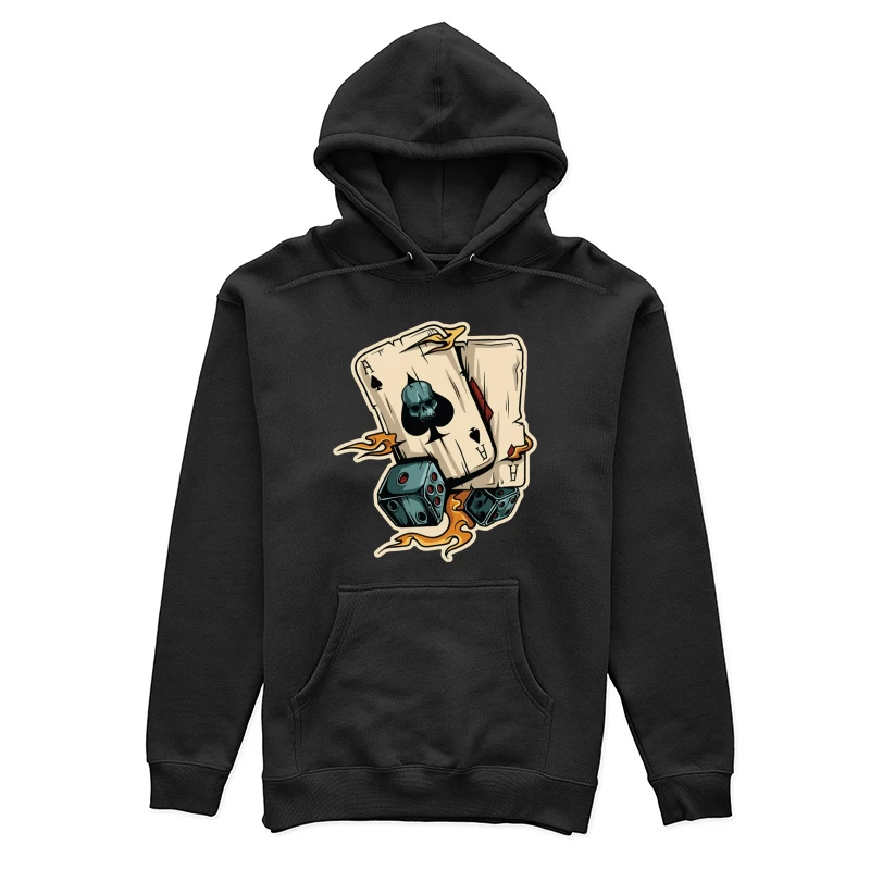 Flammenkarten und Würfel Damen Pullover Hoodie