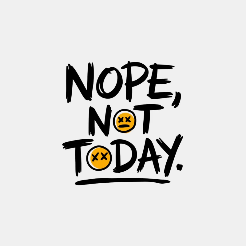 Expressive Typography: "Nope, Not Today" with Emojis Male Tank Top