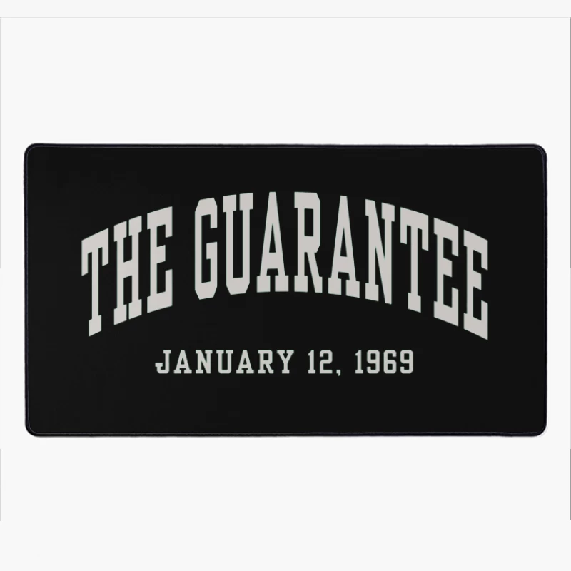 The Guarantee - Vintage Typography from January 12, 1969 Desk Mat