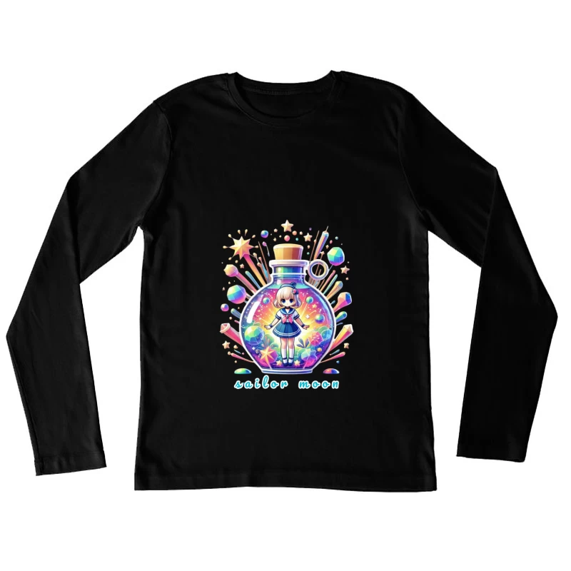 Magical Chibi Sailor in Rainbow Crystal Bottle Female Long Sleeve T-Shirt