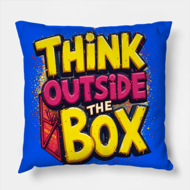 Think Outside the Box Design Throw Pillow