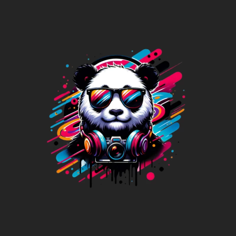 Cooler Panda mit Sonnenbrille und Kamera Herren Pullover Sweatshirt