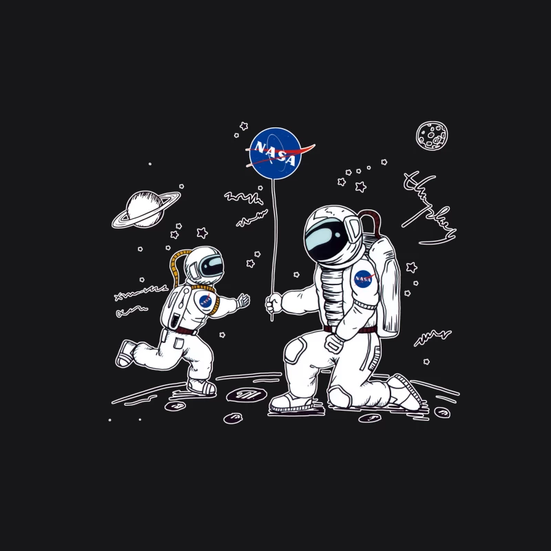Astronauten mit NASA-Flagge auf dem Mond Herren Pullover Hoodie
