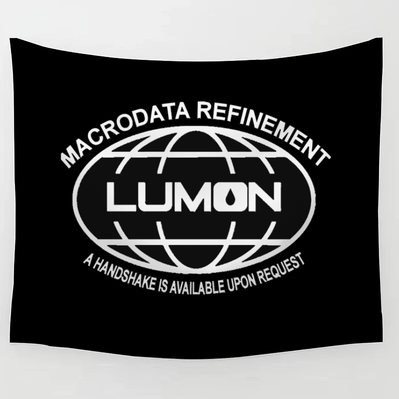 Lumon Industries Retro Corporate Globe Logo Tapestry