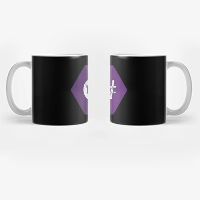 C# Programming Language Logo in Purple Hexagon Coffee Mug