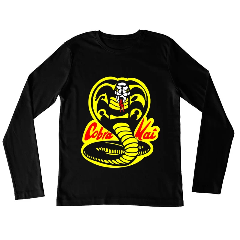 Cobra Kai Martial Arts Dojo Logo with Strike-Ready Snake Female Long Sleeve T-Shirt