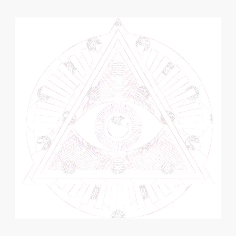 All-Seeing Illuminati Eye Symbol - White Version Throw Pillow