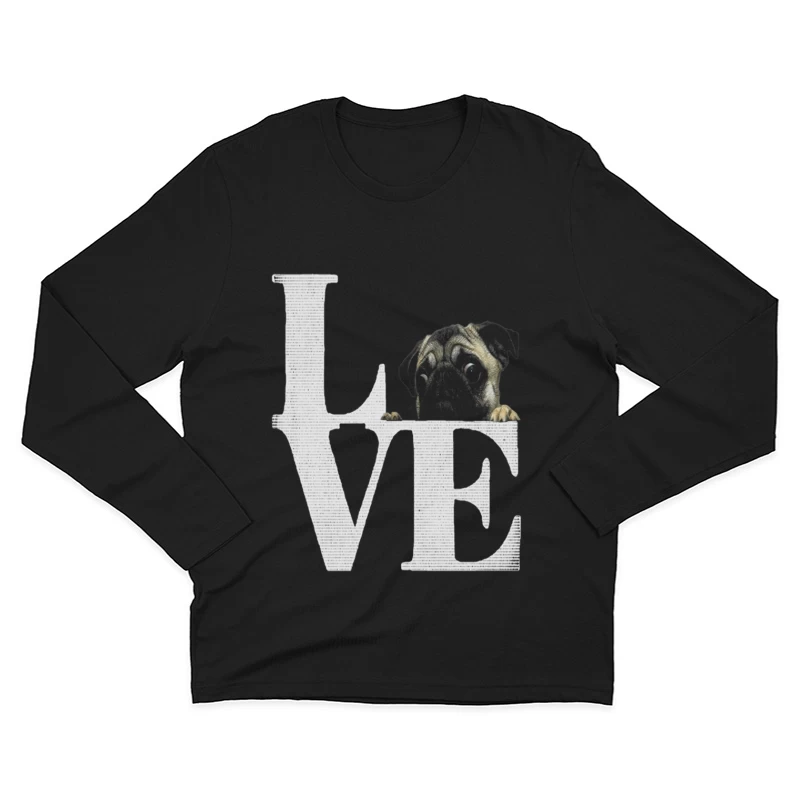 Amour avec un Carlin Homme Manches Longues T-Shirt
